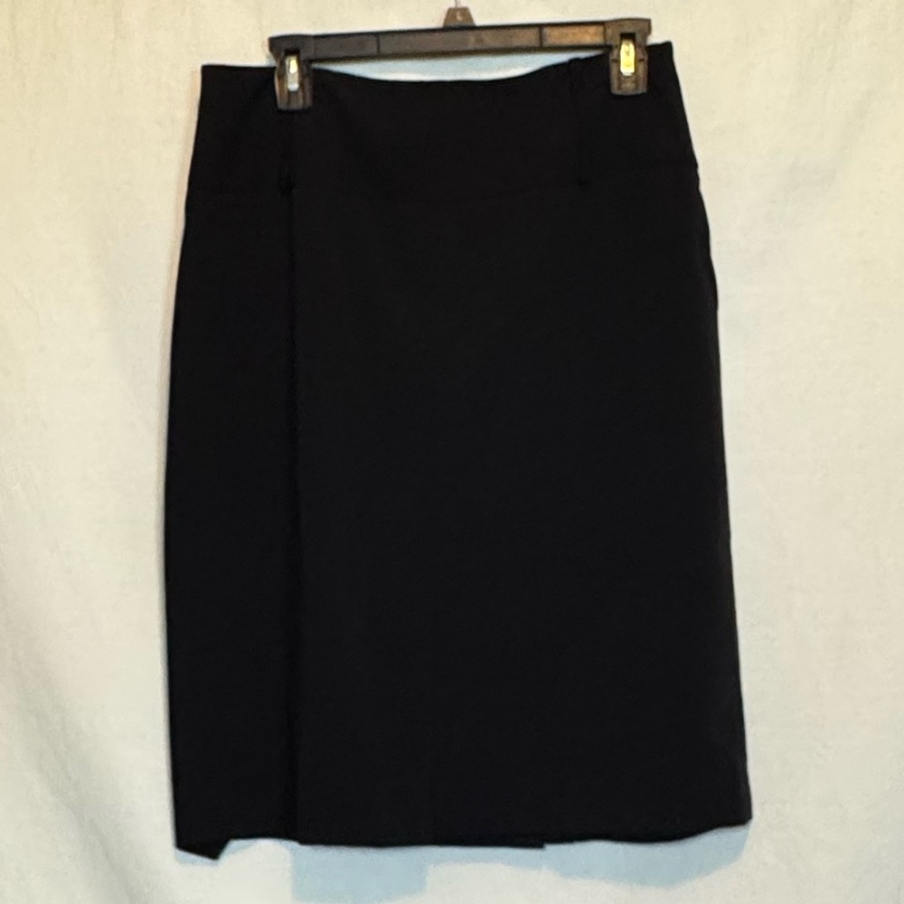 G-124 Sharaganoâ Black Lined MIDI Skirt Size 8